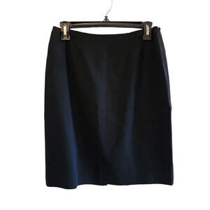 Doncaster Short Skirt Business Womens Size 6 Black 100% Wool Side Zipper Slit